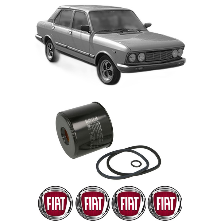 Filtru combustibil FIAT 132 (132_) 2.5 D din 1978-1982 KW 53 CP 72 CMC 2445, Bosch, Auto, 4x Stickere auto cu FIAT