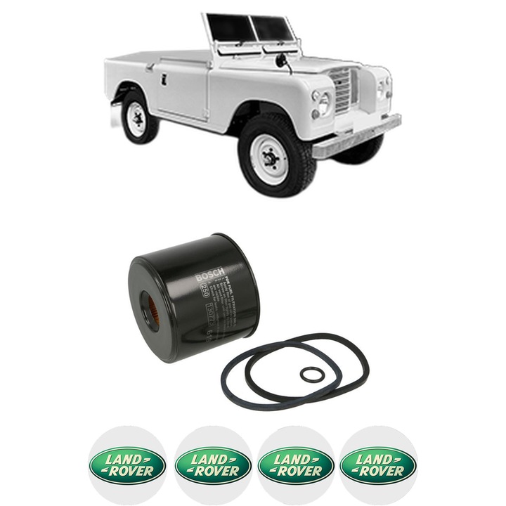 Filtru combustibil LAND ROVER 88/109 MK III Open Off-Road Vehicle 2.3 D 4x4 din 1971-1985 KW 46 CP 63 CMC 2286, Bosch, Auto, 4x Stickere auto cu LAND ROVER