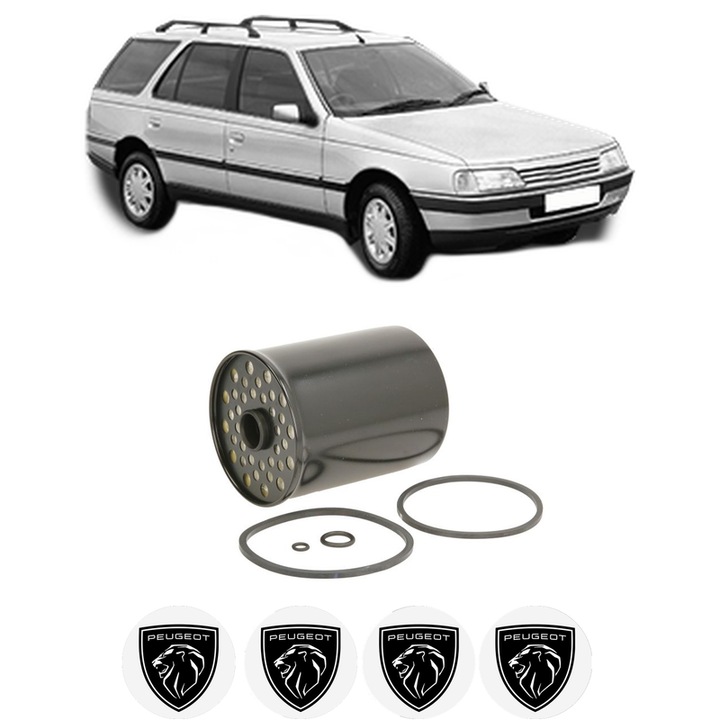 Filtru combustibil PEUGEOT 405 I Break (15E) 1.9 D din 1988-1992 KW 51 CP 69 CMC 1905, Bosch, Auto, 4x Stickere auto cu PEUGEOT