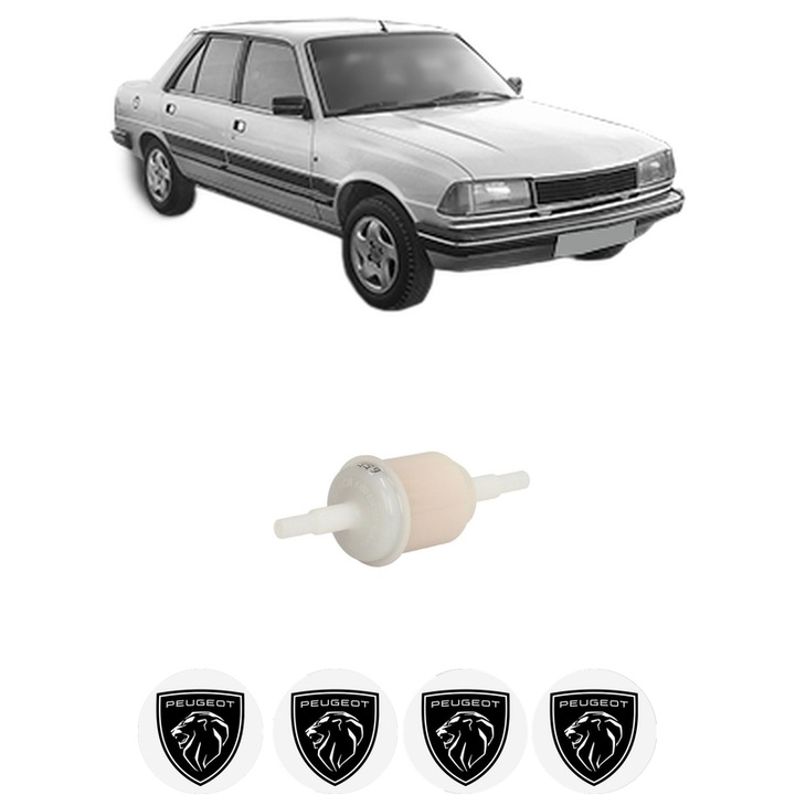 Filtru combustibil PEUGEOT 305 II (581M) 1.5 din 1985-1990 KW 50 CP 68 CMC 1472, Bosch, Auto, 4x Stickere auto cu PEUGEOT