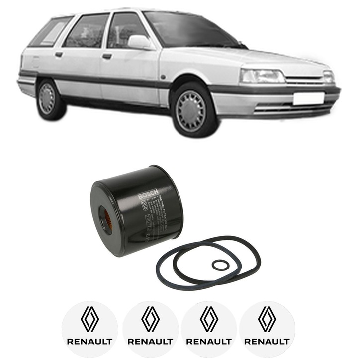 Filtru combustibil RENAULT 21 Estate (K48_) 1.9 D din 1986-1994 KW 47 CP 64 CMC 1870, Bosch, Auto, 4x Stickere auto cu RENAULT