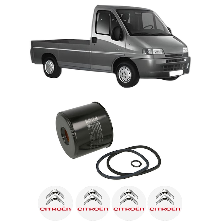 Filtru combustibil CITROEN JUMPER I Platform/Chassis (230) 1.9 TD din 1994-2002 KW 68 CP 92 CMC 1905, Bosch, Auto, 4x Stickere auto cu CITROEN