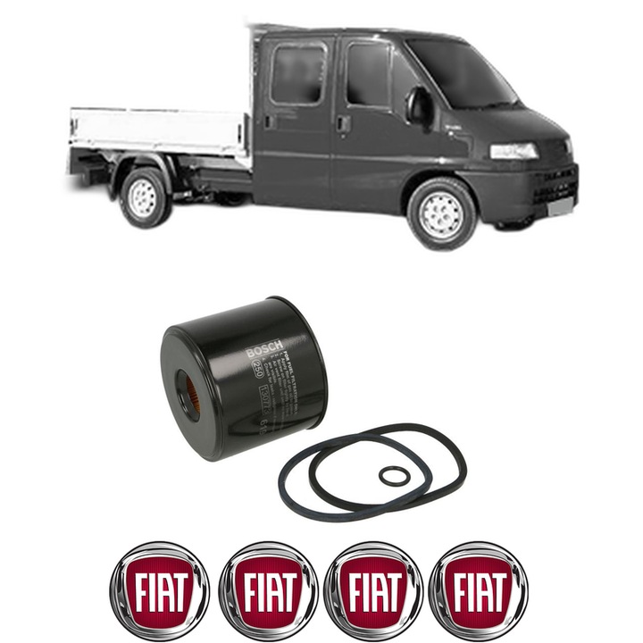 Filtru combustibil FIAT DUCATO Platform/Chassis (230_) 1.9 D din 1998-2002 KW 50 CP 68 CMC 1905, Bosch, Auto, 4x Stickere auto cu FIAT