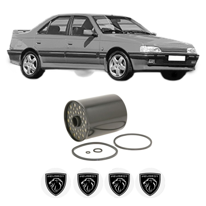 Filtru combustibil PEUGEOT 405 I (15B) 1.9 Diesel din 1988-1992 KW 51 CP 69 CMC 1905, Bosch, Auto, 4x Stickere auto cu PEUGEOT