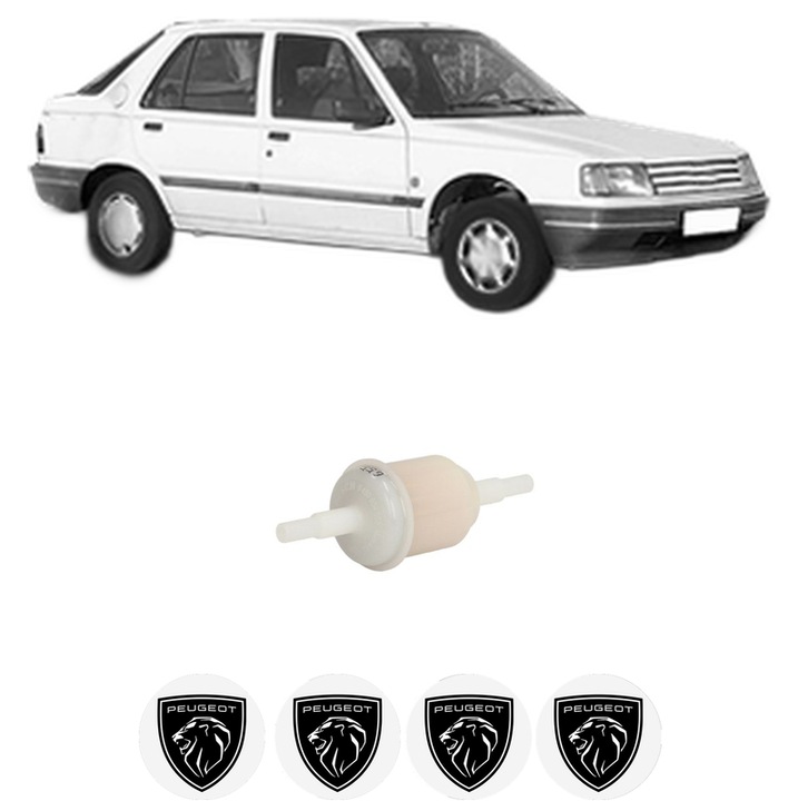 Filtru combustibil PEUGEOT 309 II (3C, 3A) 1.6 din 1989-1993 KW 69 CP 94 CMC 1580, Bosch, Auto, 4x Stickere auto cu PEUGEOT