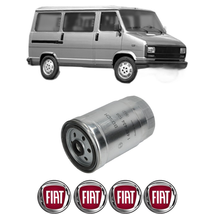 Filtru combustibil FIAT DUCATO Panorama (280_) 1.9 D din 1987-1990 KW 52 CP 71 CMC 1929, Bosch, Auto, 4x Stickere auto cu FIAT