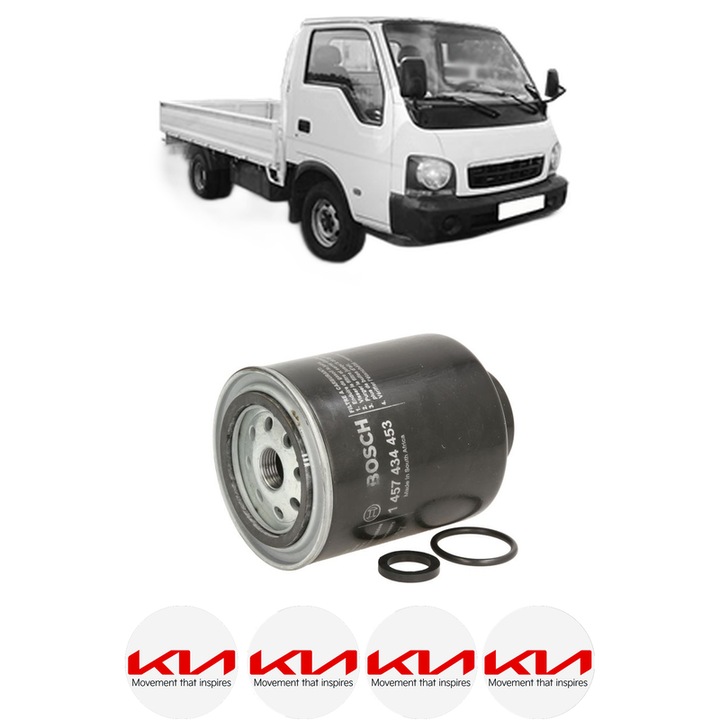 Filtru combustibil KIA K2500 II 2.5 D din 2004 KW 69 CP 94 CMC 2476, Bosch, Auto, 4x Stickere auto cu KIA