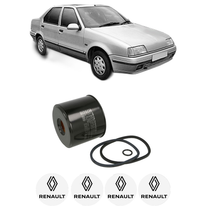 Filtru combustibil RENAULT 19 II Chamade (L53_) 1.9 D (L53J) din 1992-1997 KW 47 CP 64 CMC 1870, Bosch, Auto, 4x Stickere auto cu RENAULT