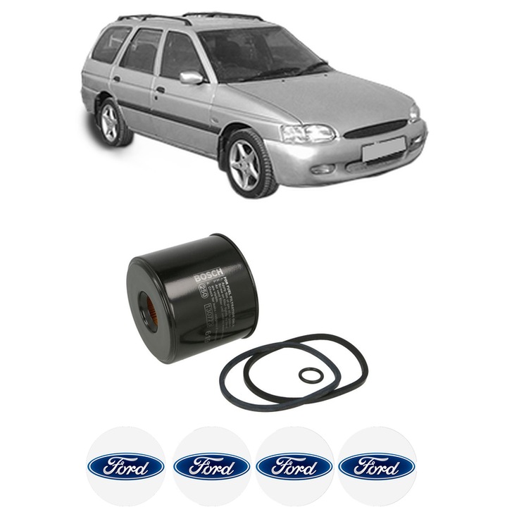 Filtru combustibil FORD ESCORT CLASSIC Turnier (ANL) 1.8 TD din 1999-2000 KW 66 CP 90 CMC 1753, Bosch, Auto, 4x Stickere auto cu FORD
