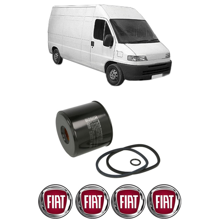 Filtru combustibil FIAT DUCATO Van (230_) 1.9 TD din 1998-2002 KW 66 CP 90 CMC 1905, Bosch, Auto, 4x Stickere auto cu FIAT