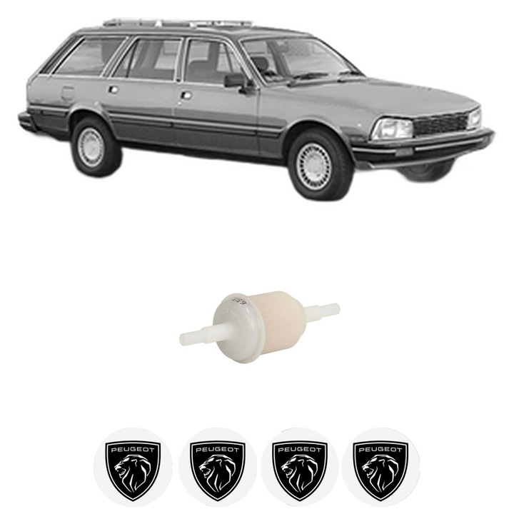 Filtru combustibil PEUGEOT 505 Break (551D) 2.0 din 1983-1985 KW 69 CP 94 CMC 1971, Bosch, Auto, 4x Stickere auto cu PEUGEOT