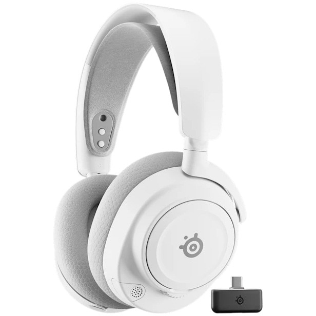 Casti Gaming Wireless SteelSeries Arctis Nova 7 Gen 2, multiplatforma, autonomie pana la 50 ore, fast charge, Alb