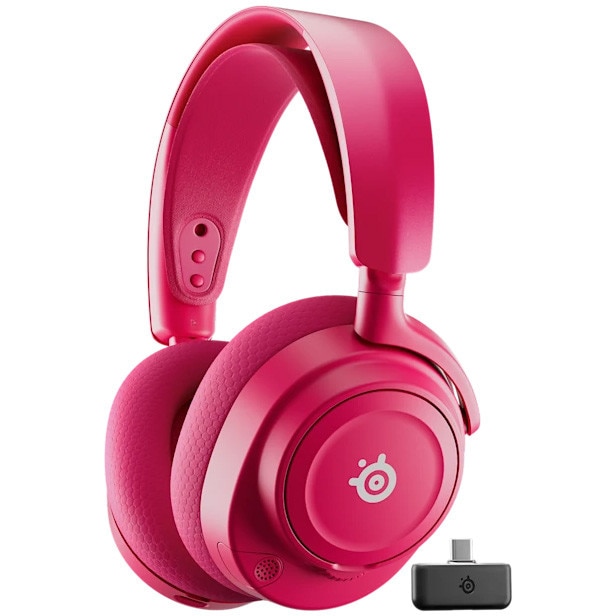 Casti Gaming Wireless SteelSeries Arctis Nova 7 Gen 2, multiplatforma, autonomie pana la 50 ore, fast charge, Magenta