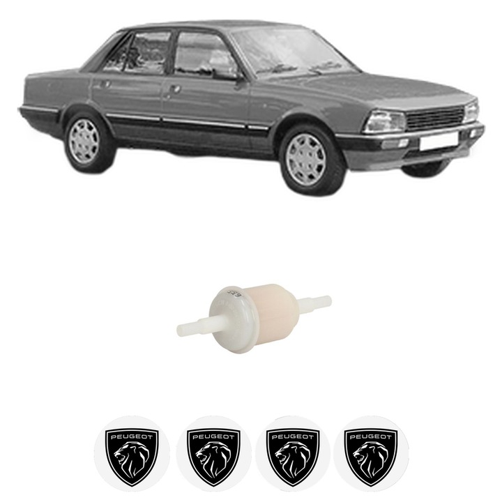 Filtru combustibil PEUGEOT 505 (551A) 2.0 din 1983-1985 KW 69 CP 94 CMC 1971, Bosch, Auto, 4x Stickere auto cu PEUGEOT