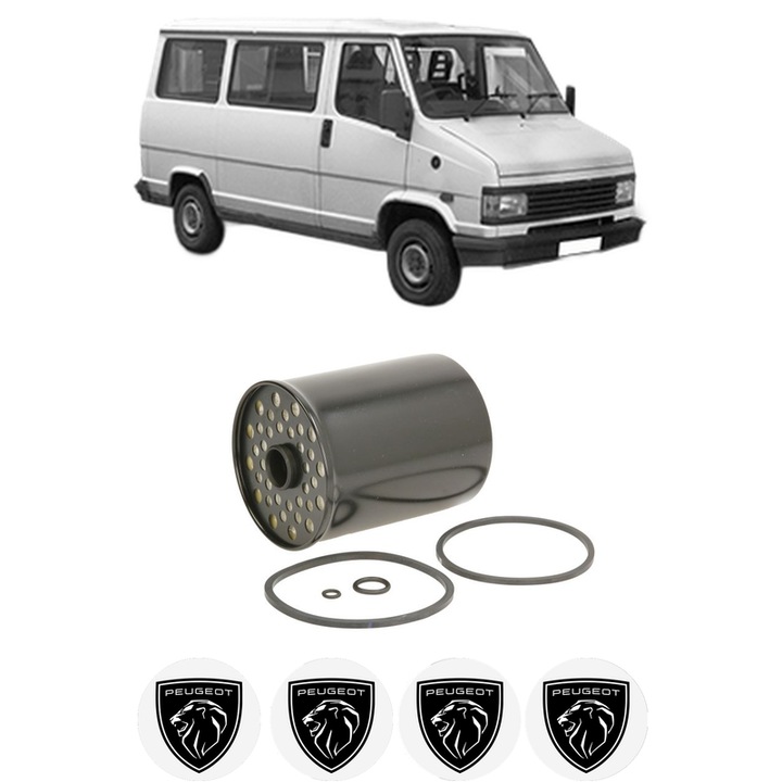 Filtru combustibil PEUGEOT J5 Bus (290P) 2.5 TD din 1990-1994 KW 70 CP 95 CMC 2498, Bosch, Auto, 4x Stickere auto cu PEUGEOT