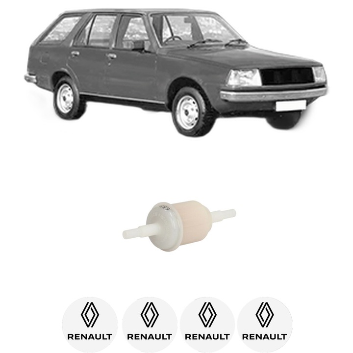 Filtru combustibil RENAULT 18 Variable (135_) 1.6 TS din 1982-1986 KW 71 CP 97 CMC 1647, Bosch, Auto, 4x Stickere auto cu RENAULT