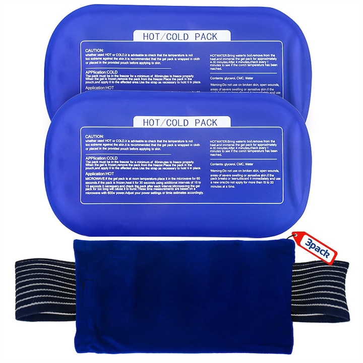 Set de 3 comprese cu gheata, Albastru