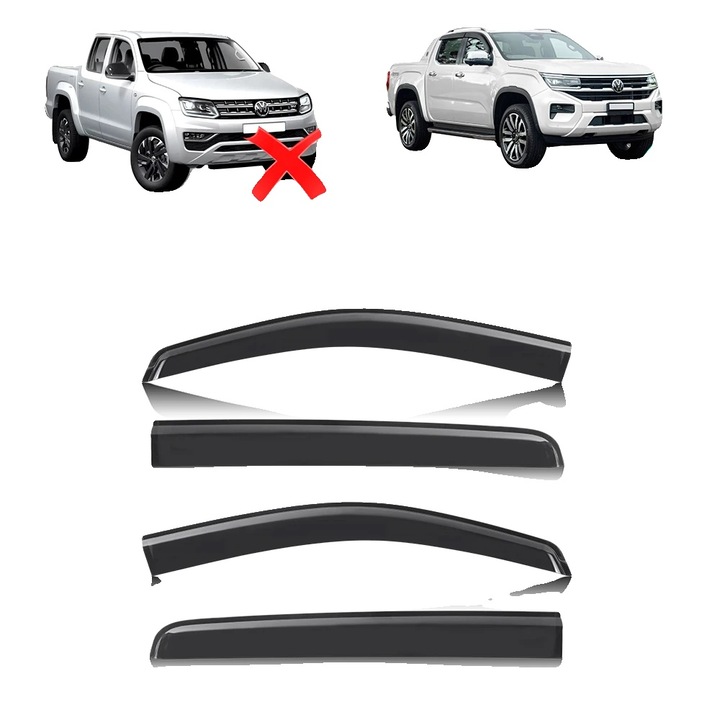 Сенници за кола, комплект 4 броя, защита от дъжд и слънце, за двойна кабина, залепящ монтаж, акрил