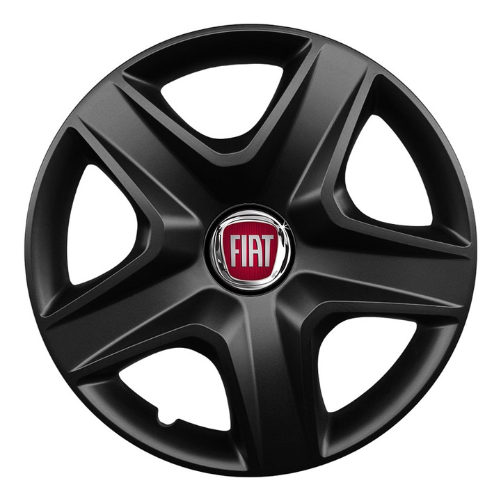 Set 4 Capace Roti R16 AutoSSF ®, Potrivite Jantelor de 16 inch, pentru FIAT, Model 418, Black Edition