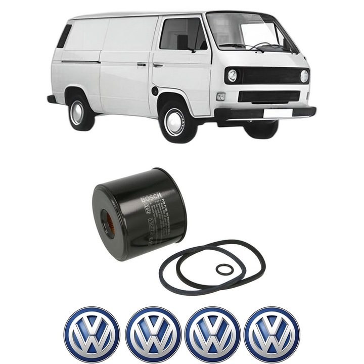 Filtru combustibil Volkswagen LT 28-35 I Van (281-363) 2.7 D din 1975-1980 KW 48 CP 65 CMC 2702, Bosch, Auto, 4x Stickere auto cu Volkswagen