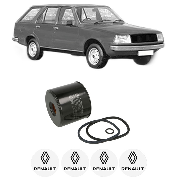 Filtru combustibil RENAULT 18 Variable (135_) 2.1 Diesel (1354) din 1980-1986 KW 49 CP 67 CMC 2068, Bosch, Auto, 4x Stickere auto cu RENAULT