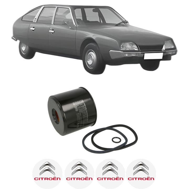 Filtru combustibil CITROEN CX I (MA) 2200 D din 1975-1979 KW 49 CP 67 CMC 2175, Bosch, Auto, 4x Stickere auto cu CITROEN