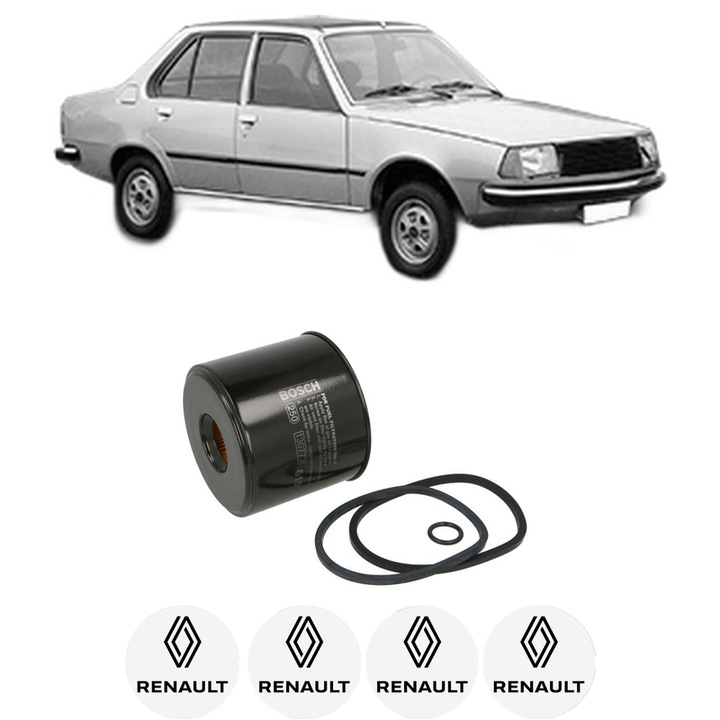 Filtru combustibil RENAULT 18 (134_) 2.1 TD din 1981-1986 KW 65 CP 88 CMC 2068, Bosch, Auto, 4x Stickere auto cu RENAULT