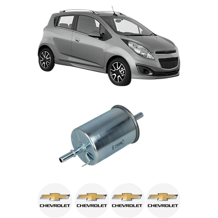 Filtru combustibil CHEVROLET SPARK (M300) 1.0 din 2010 KW 50 CP 68 CMC 995, Bosch, Auto, 4x Stickere auto cu CHEVROLET