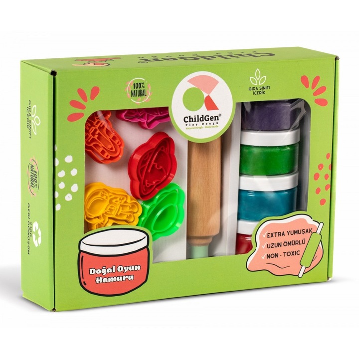 Kreatív készlet Kosmos, természetes gyurma, 4 szín, 125g/szín