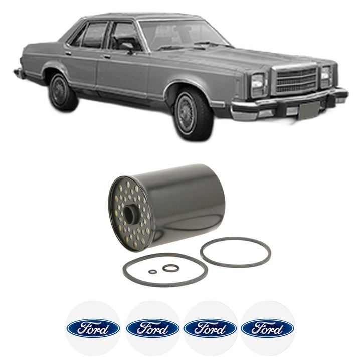 Filtru combustibil FORD GRANADA II (GU) 2.5 D din 1982-1985 KW 51 CP 69 CMC 2498, Bosch, Auto, 4x Stickere auto cu FORD