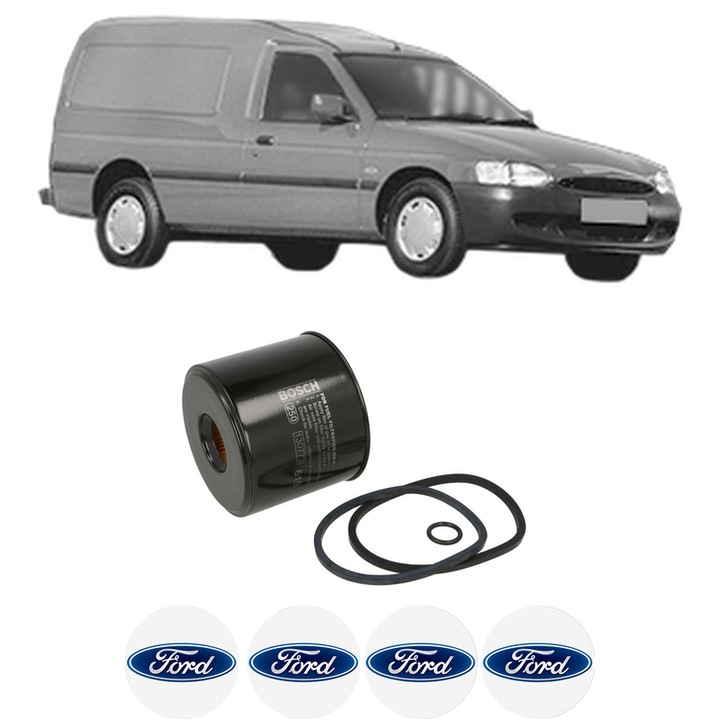 Filtru combustibil FORD ESCORT VI Estate Van (AVL) 1.8 D din 1995-2000 KW 44 CP 60 CMC 1753, Bosch, Auto, 4x Stickere auto cu FORD