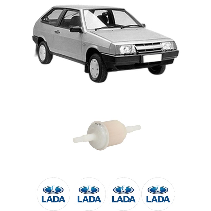 Filtru combustibil LADA SAMARA (2108, 2109, 2113, 2114) 1300 din 1991-1999 KW 45 CP 61 CMC 1288, Bosch, Auto, 4x Stickere auto cu LADA