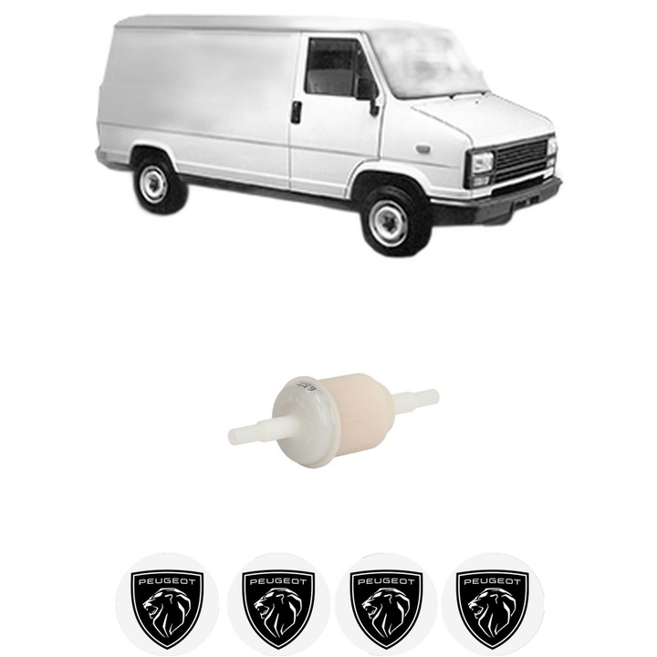 Filtru combustibil PEUGEOT J5 Van (280L) 1.8 din 1983-1988 KW 51 CP 69 CMC 1796, Bosch, Auto, 4x Stickere auto cu PEUGEOT