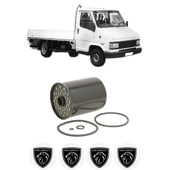 Filtru combustibil PEUGEOT J5 Platform/Chassis (290L) 2.5 D din 1990-1994 KW 54 CP 73 CMC 2500, Bosch, Auto, 4x Stickere auto cu PEUGEOT