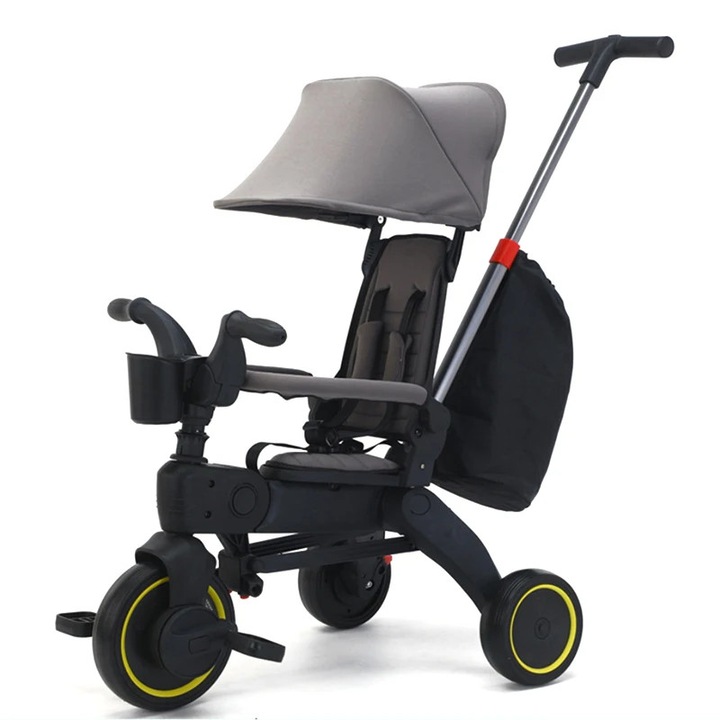 Trotineta pentru copii, design compact, gri, capacitate 20 kg, 6 ani