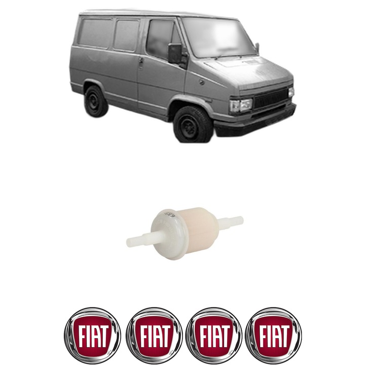 Filtru combustibil FIAT TALENTO Van (290_) 2.0 (290U4) din 1989-1994 KW 55 CP 75 CMC 1971, Bosch, Auto, 4x Stickere auto cu FIAT