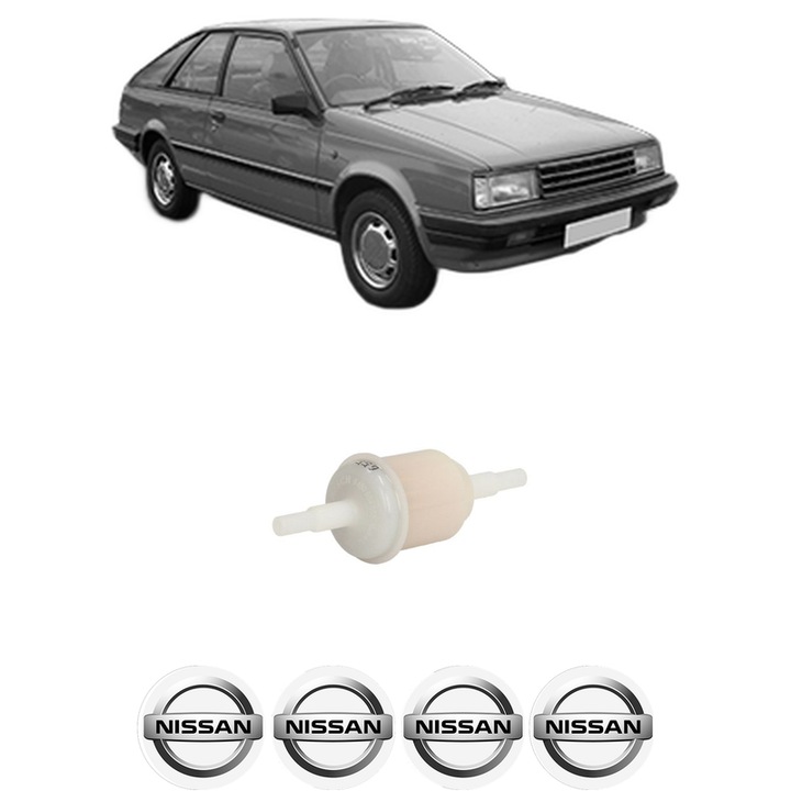 Filtru combustibil NISSAN SUNNY I Coupe (B11) 1.5 din 1982-1986 KW 55 CP 75 CMC 1488, Bosch, Auto, 4x Stickere auto cu NISSAN