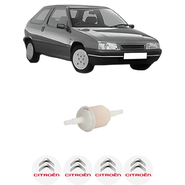 Filtru combustibil CITROEN ZX (N2) 1.4 din 1991-1997 KW 55 CP 75 CMC 1360, Bosch, Auto, 4x Stickere auto cu CITROEN
