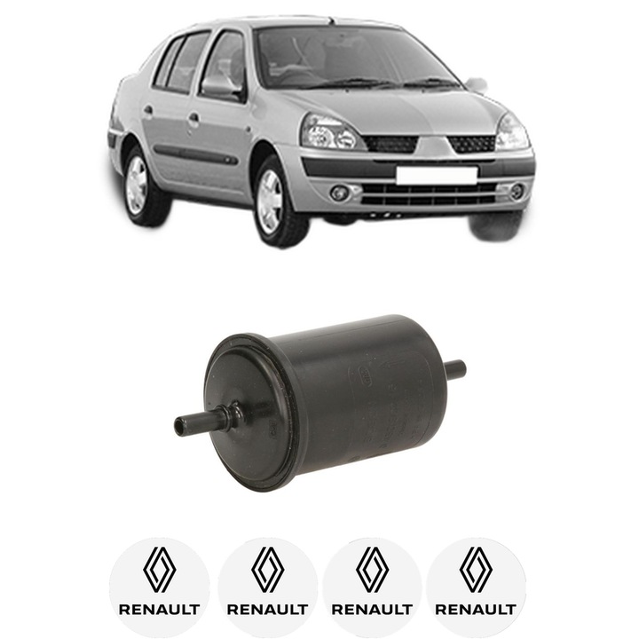 Filtru combustibil RENAULT THALIA I (LB_) 1.6 16V din 2000-2009 KW 79 CP 107 CMC 1598, Bosch, Auto, 4x Stickere auto cu RENAULT