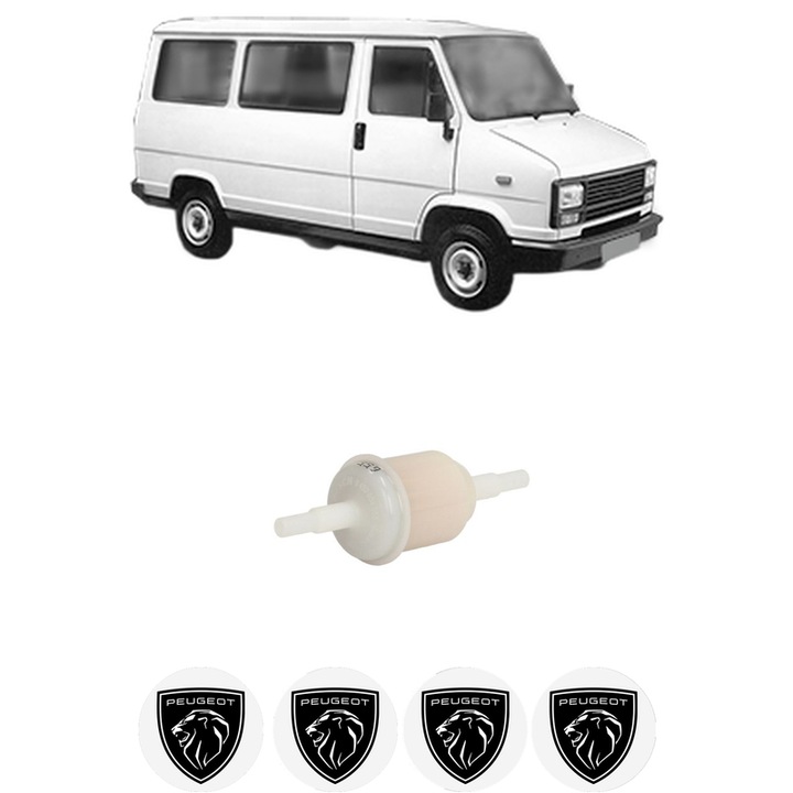 Filtru combustibil PEUGEOT J5 Bus (280P) 2.0 din 1983-1990 KW 58 CP 79 CMC 1971, Bosch, Auto, 4x Stickere auto cu PEUGEOT