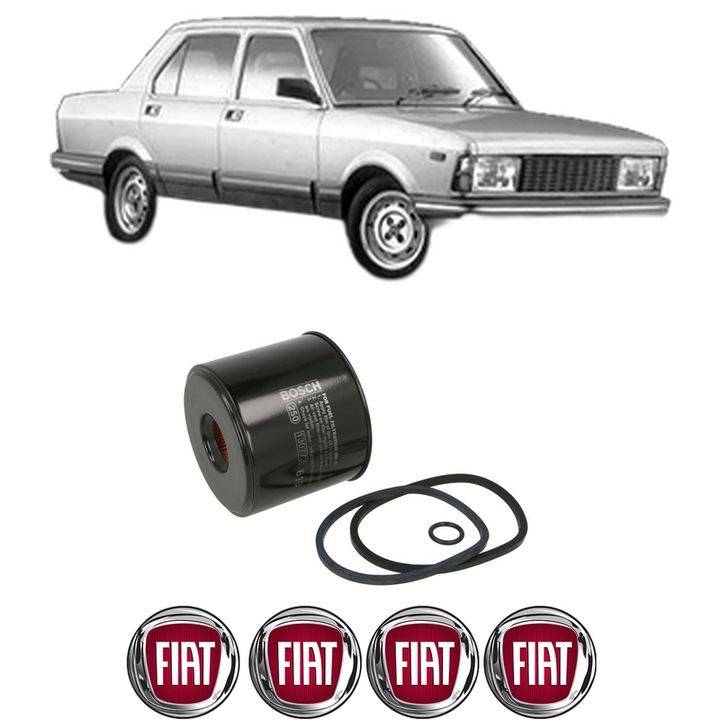Filtru combustibil FIAT ARGENTA (132_) 2500 Turbodiesel din 1983-1985 KW 66 CP 90 CMC 2445, Bosch, Auto, 4x Stickere auto cu FIAT
