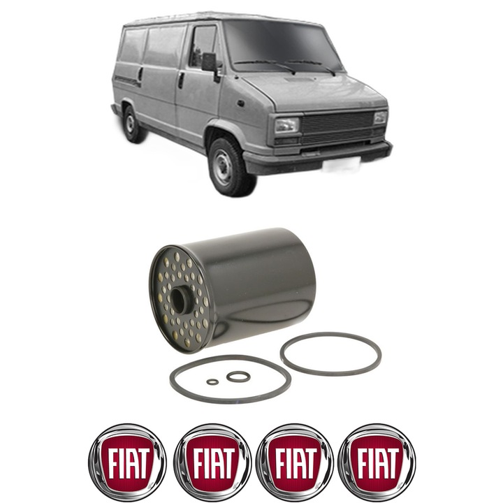 Filtru combustibil FIAT DUCATO Van (280_) 2.5 D din 1982-1990 KW 55 CP 75 CMC 2500, Bosch, Auto, 4x Stickere auto cu FIAT