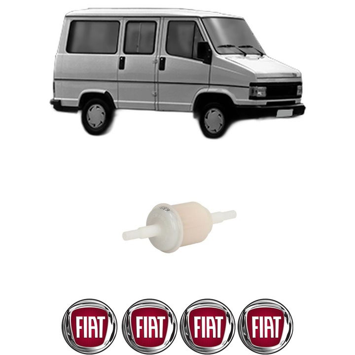 Filtru combustibil FIAT TALENTO Bus (290_) 2.0 (290UEH4) din 1989-1994 KW 55 CP 75 CMC 1971, Bosch, Auto, 4x Stickere auto cu FIAT