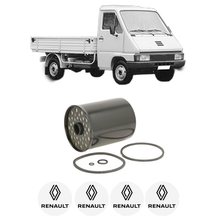 Filtru combustibil RENAULT MASTER I Platform/Chassis (P__) 2.5 D din 1980-1989 KW 55 CP 75 CMC 2499, Bosch, Auto, 4x Stickere auto cu RENAULT