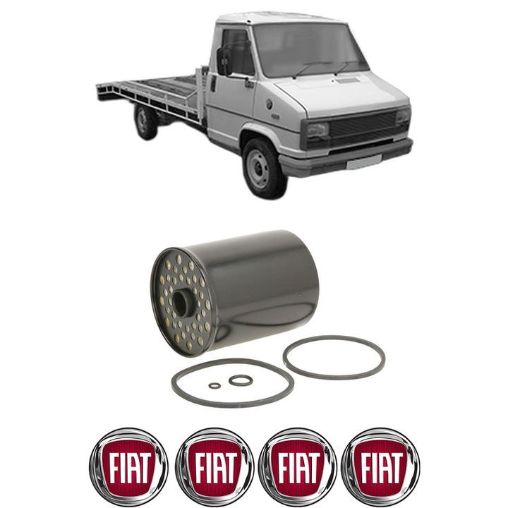 Filtru combustibil FIAT DUCATO Platform/Chassis (280_) 2.5 D 4x4 din 1989-1990 KW 55 CP 75 CMC 2500, Bosch, Auto, 4x Stickere auto cu FIAT