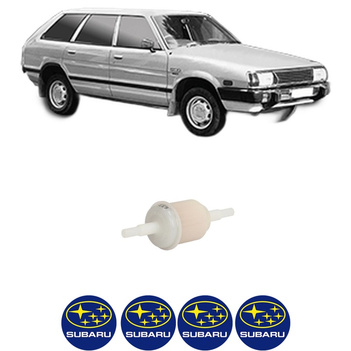 Filtru combustibil SUBARU LEONE II Estate 1800 Super 4WD (AM, AJ) din 1980-1984 KW 60 CP 82 CMC 1781, Bosch, Auto, 4x Stickere auto cu SUBARU