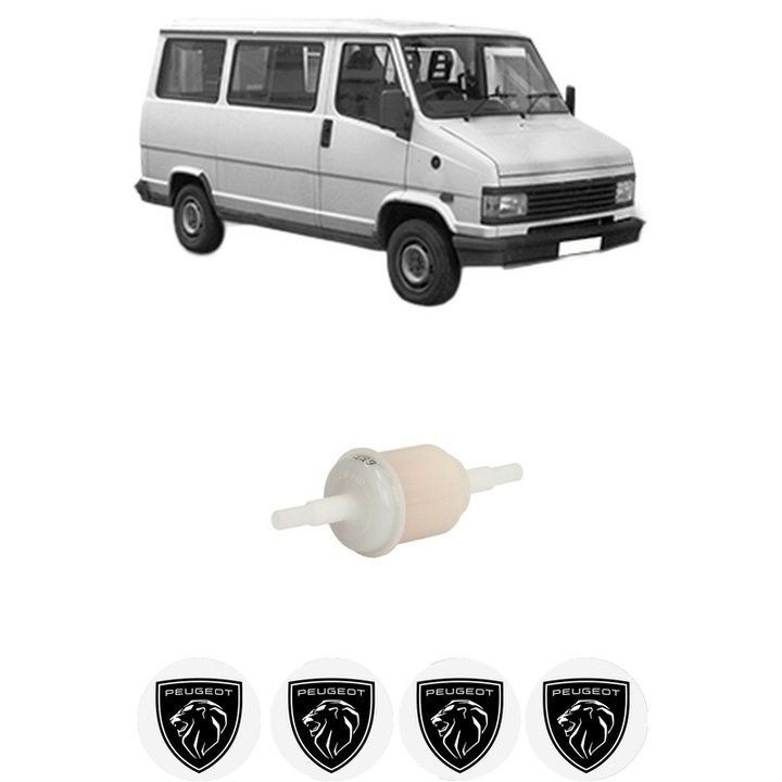 Filtru combustibil PEUGEOT J5 Bus (290P) 2.0 din 1990-1994 KW 62 CP 84 CMC 1971, Bosch, Auto, 4x Stickere auto cu PEUGEOT