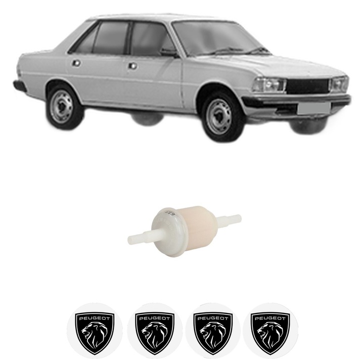 Filtru combustibil PEUGEOT 305 I (581A) 1.5 din 1979-1982 KW 54 CP 73 CMC 1472, Bosch, Auto, 4x Stickere auto cu PEUGEOT