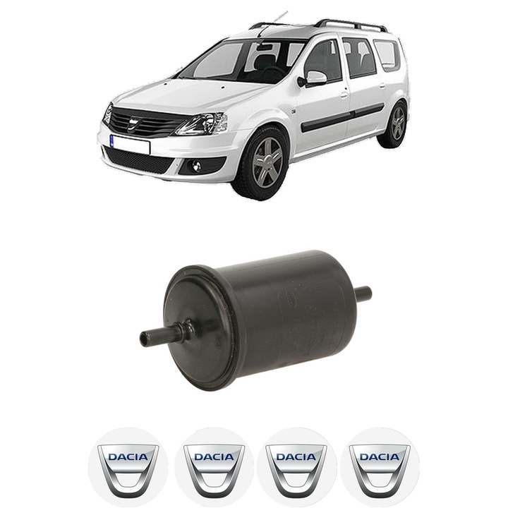 Filtru combustibil DACIA LOGAN MCV II TCe 90 (K8M1, K8MA, K8AC) din 2013 KW 66 CP 90 CMC 898, Bosch, Auto, 4x Stickere auto cu DACIA