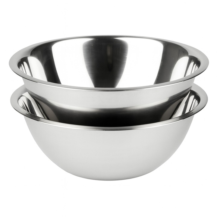 2 db rozsdamentes acél tál készlet 28 cm – tartós és könnyen tisztítható konyhai tálak